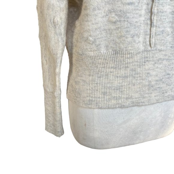 William Rast Alpaca Blend Back V-Neck Oatmeal Popcorn Polka Dot Sweater-XS - Picture 5 of 12